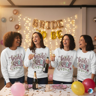 Retro 70er Bride Squad Bridesmaid Name Bachelorett Sweatshirt