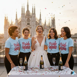 Retro 70er Bride Squad Bridesmaid Name Bachelorett T-Shirt