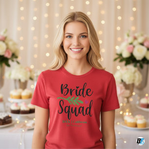 Retro 70er Bride Squad Bridesmaid Name Bachelorett T-Shirt
