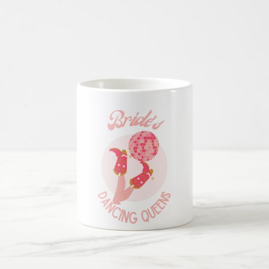 Retro 70er Bride's Dancing Queens Bachelorette Kaffeetasse (Mittel)