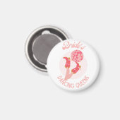 Retro 70er Bride's Dancing Queens Bachelorette Magnet (Vorderseite/Rückseite)