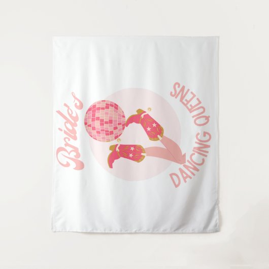 Retro 70er Bride's Dancing Queens Bachelorette Wandteppich (Vorderseite)