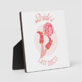 Retro 70er Brides letzter Disco-Junggeselinnen-Abs Fotoplatte (Vorderseite)