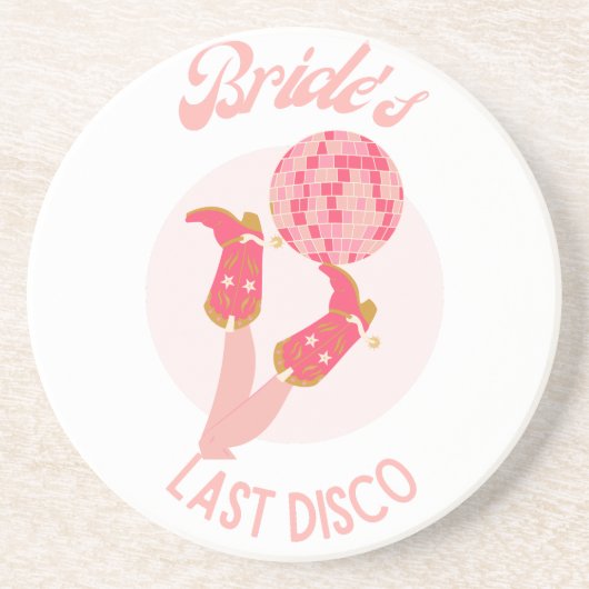 Retro 70er Brides letzter Disco-Junggeselinnen-Abs Getränkeuntersetzer (Vorne)