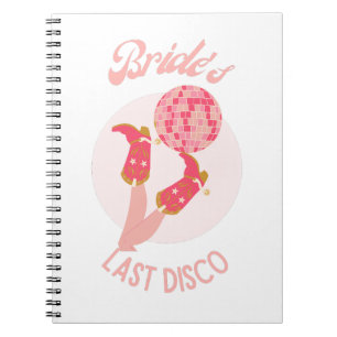 Retro 70er Brides letzter Disco-Junggeselinnen-Abs Notizblock