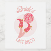 Retro 70er Brides letzter Disco-Junggeselinnen-Abs Weinetikett (Einzelnes Label)