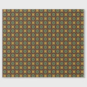 Retro 70er Brown Circle Pattern Geschenkpapier (Flach)