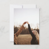 Retro 70er Brown Geometric Couple Two Foto Wedding Save The Date (Rückseite)