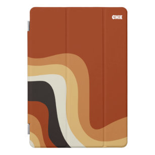 Retro 70er Burnt Orange Groovy Hippie Monogram iPad Pro Cover