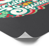 Retro 70er Christmas Squad Team Santa Family Match Poster (Ecke)