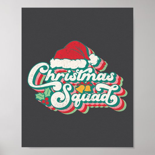 Retro 70er Christmas Squad Team Santa Family Match Poster (Vorne)