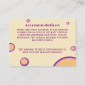 Retro 70er Circle Lila Orange Wedding Detail Begleitkarte (Rückseite)