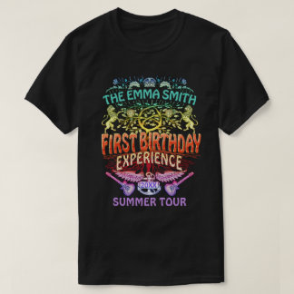 Retro 70er Concept-Logo Neon für die erste Geburts T-Shirt