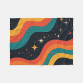 Retro-70er Cosmic Dream Groovy Wavy Design Fleecedecke (Vorderseite (Horizontal))