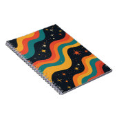 Retro-70er Cosmic Dream Groovy Wavy Design Notizblock (Rechte Seite)
