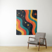 Retro-70er Cosmic Dream Groovy Wavy Design Wandteppich (Beispiel)