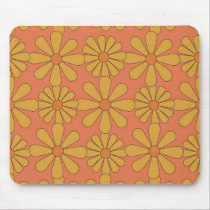 Retro 70er Daisy Flower Power Blumen-Mauspad Mousepad
