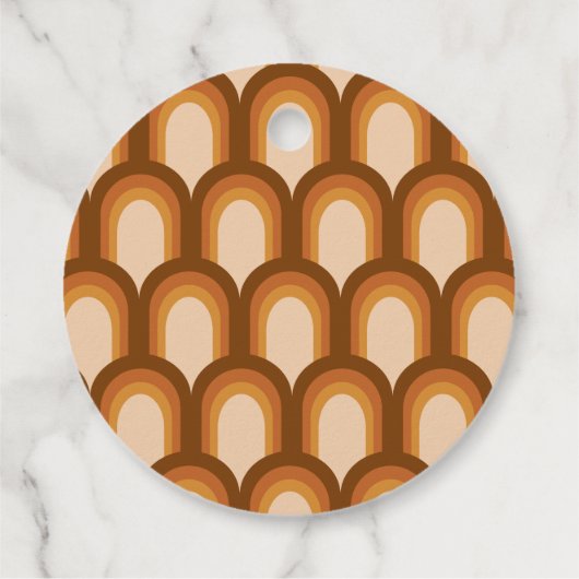 Retro 70er Design Brown Wedding Custom Vielen Dank Geschenkanhänger (Rückseite)