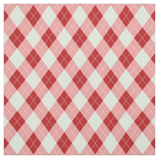 Retro 70er Diamant-karierte Rauten-Minzen-rotes Stoff (Muster)