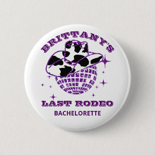Retro 70er Disco-Cowgirl-Junggesellinnen-Party Button