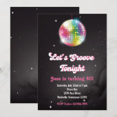 Retro 70er Disco Dance Party Einladung (Vorne/Hinten)