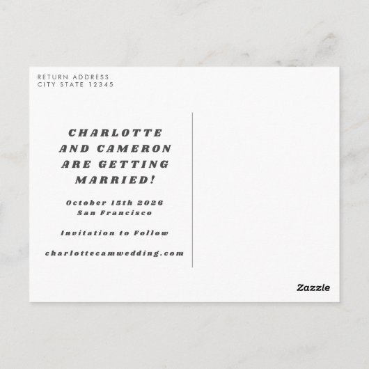 Retro 70er Disco Orange Green Save the Date Postkarte (Rückseite)