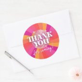 Retro 70er Disco Party Vielen Dank, SARA Runder Aufkleber (Umschlag)