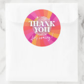 Retro 70er Disco Party Vielen Dank, SARA Runder Aufkleber (Tasche)