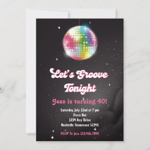 Retro 70er Disco Tanzparty Einladung