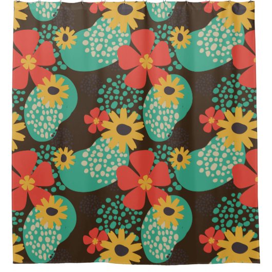 Retro 70er Duschvorhang (Vorderseite)