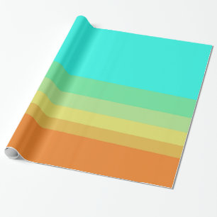 Retro 70er Farbblockgradient Geschenkpapier