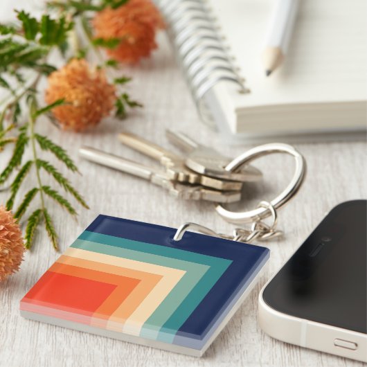 Retro 70er Farbpalette Schlüsselanhänger (Vorderseite rechts)