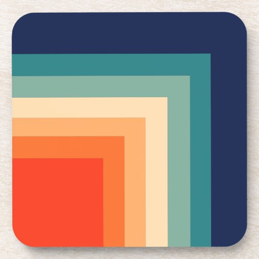 Retro 70er Farbpalette Throw Kissen Getränkeuntersetzer (Vorderseite)