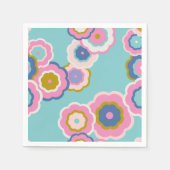 Retro 70er Floral Boho Pattern Serviette (Vorderseite)