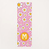 Retro 70er Floral Monogramm Yogamatte (Vorderseite)