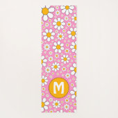 Retro 70er Floral Monogramm Yogamatte (Rückseite)