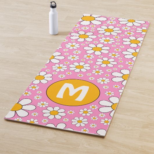 Retro 70er Floral Monogramm Yogamatte (Beispiel)