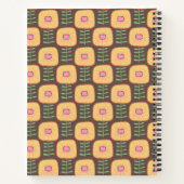 Retro 70er Floral Muster Brown Personalisiertes Re Notizblock (Rückseite)