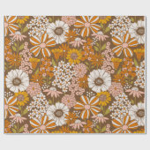 Retro 70er Floral Wrapping Paper Geschenkpapier (Flach)
