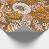 Retro 70er Floral Wrapping Paper Geschenkpapier (Ecke)