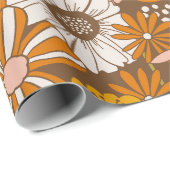 Retro 70er Floral Wrapping Paper Geschenkpapier (Rolleneckpunkt)
