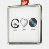 Retro 70er FriedensLiebe-Vinyl Ornament Aus Metall (Links)
