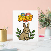 Retro 70er Frühling-Hasen-Grafikdesign Acrylschild (Hochzeit)