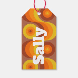 Retro 70er Funky personnalisiert Geschenkanhänger