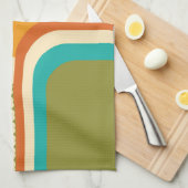 Retro 70er Geometric Floral Geschirrtuch (Viertel Falte)