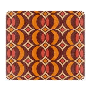 Retro 70er Geometric Globe Muster Herbst Schneidebrett