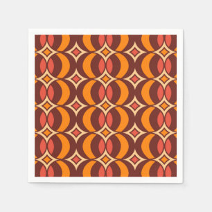 Retro 70er Geometric Globe Muster Herbst Serviette