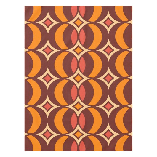 Retro 70er Geometric Globe Muster Herbst Tischdecke (Vorderseite)