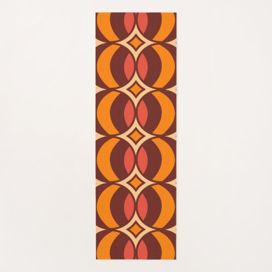 Retro 70er Geometric Globe Muster Herbst Yogamatte (Vorderseite)
