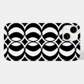 Retro 70er Geometric Globe Pattern Schwarz & Weiß Case-Mate iPhone Hülle (Rückseite (Horizontal))